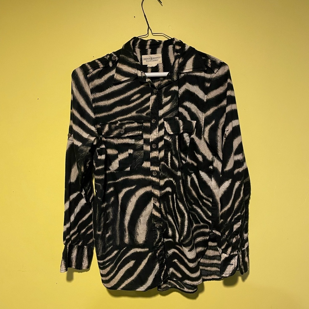 Ralph Lauren Denim and Supply Women’s Shirt XS Zebra Button Up